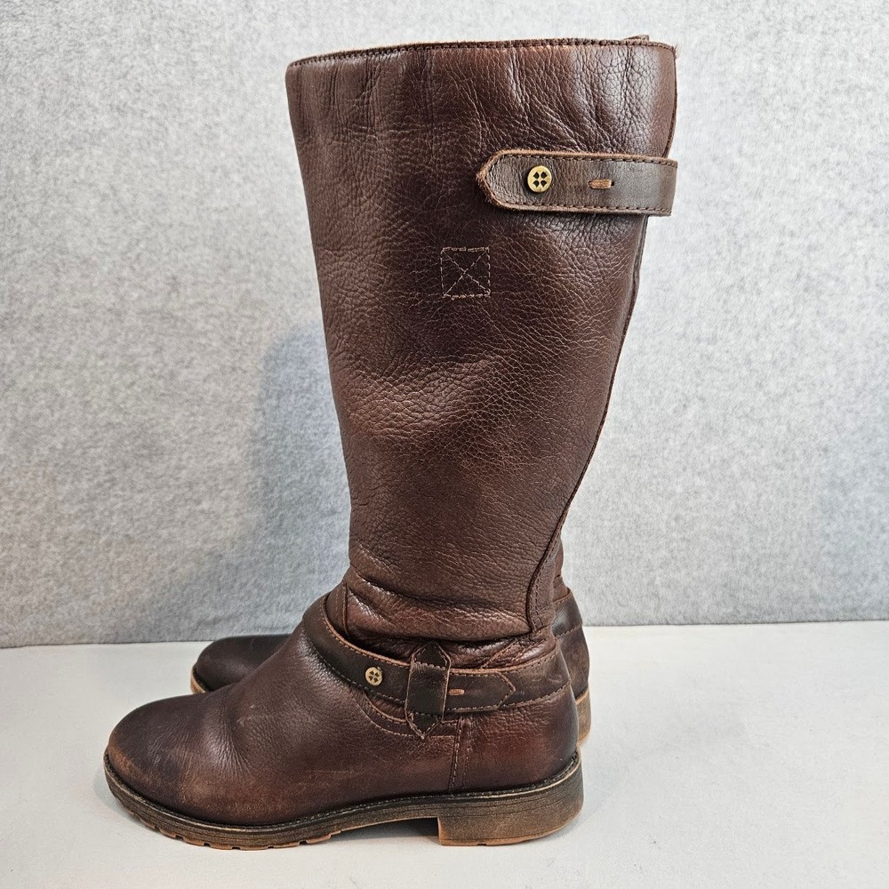 NATURALIZER | Vintage Style Tanita Brown Wide Calf Leather Tall Riding Boots